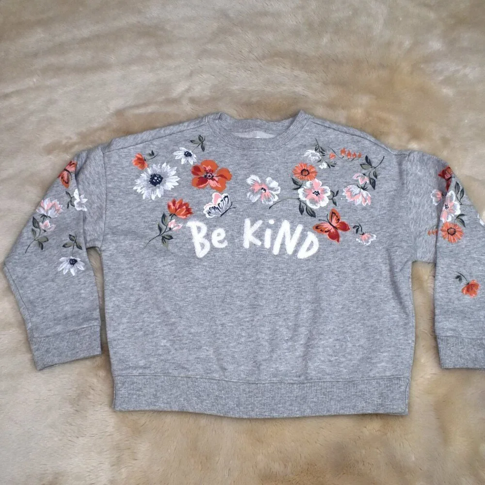 Girls Gray Sweatshirt Old Navy Short Sleeve T Shirt Size 8 Set
